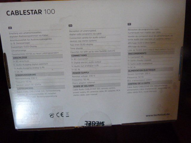 Technisat Radio: Technisat Cablestar 100 – Usato da Nunningen venduto da Rugeli69 1