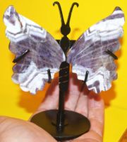 Deko Heilstein K-570B – Traum Amethyst Schmetterling mit Stä