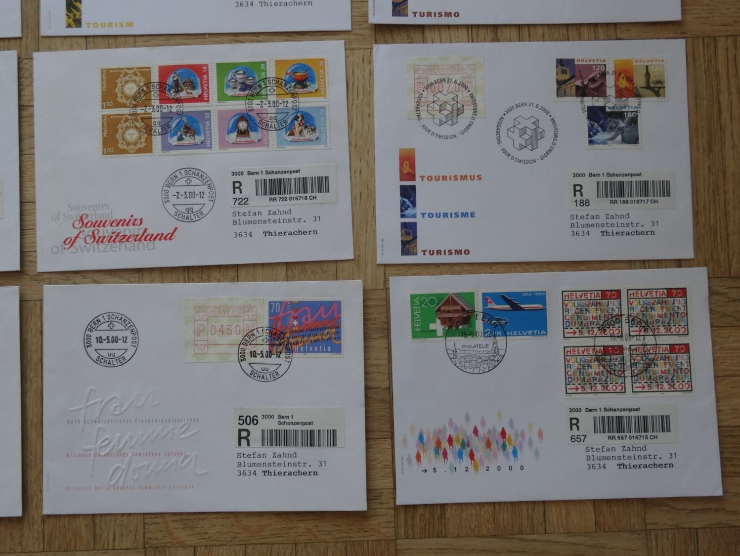 Tutti i francobolli: Timbres   Lot  (B)  9x   2000 – Usato da Romanel-sur-Lausanne venduto da Swift13 4