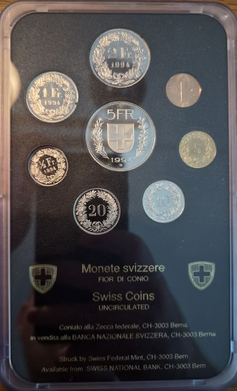 Tutti le monete: Schweizer Münzsatz 1994 stgl.  – Nuovo (secondo la descrizione) da Bergdietikon venduto da Flodri