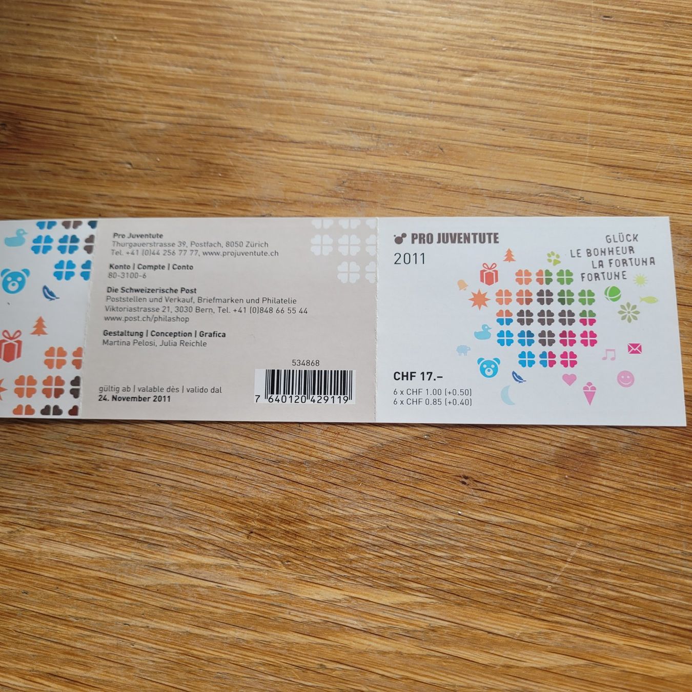 Tutti i francobolli: Carnet De Timbre /  Markenheftchen  Pro Juventute 2011 – Usato da Biel/Bienne venduto da Destockweb 1