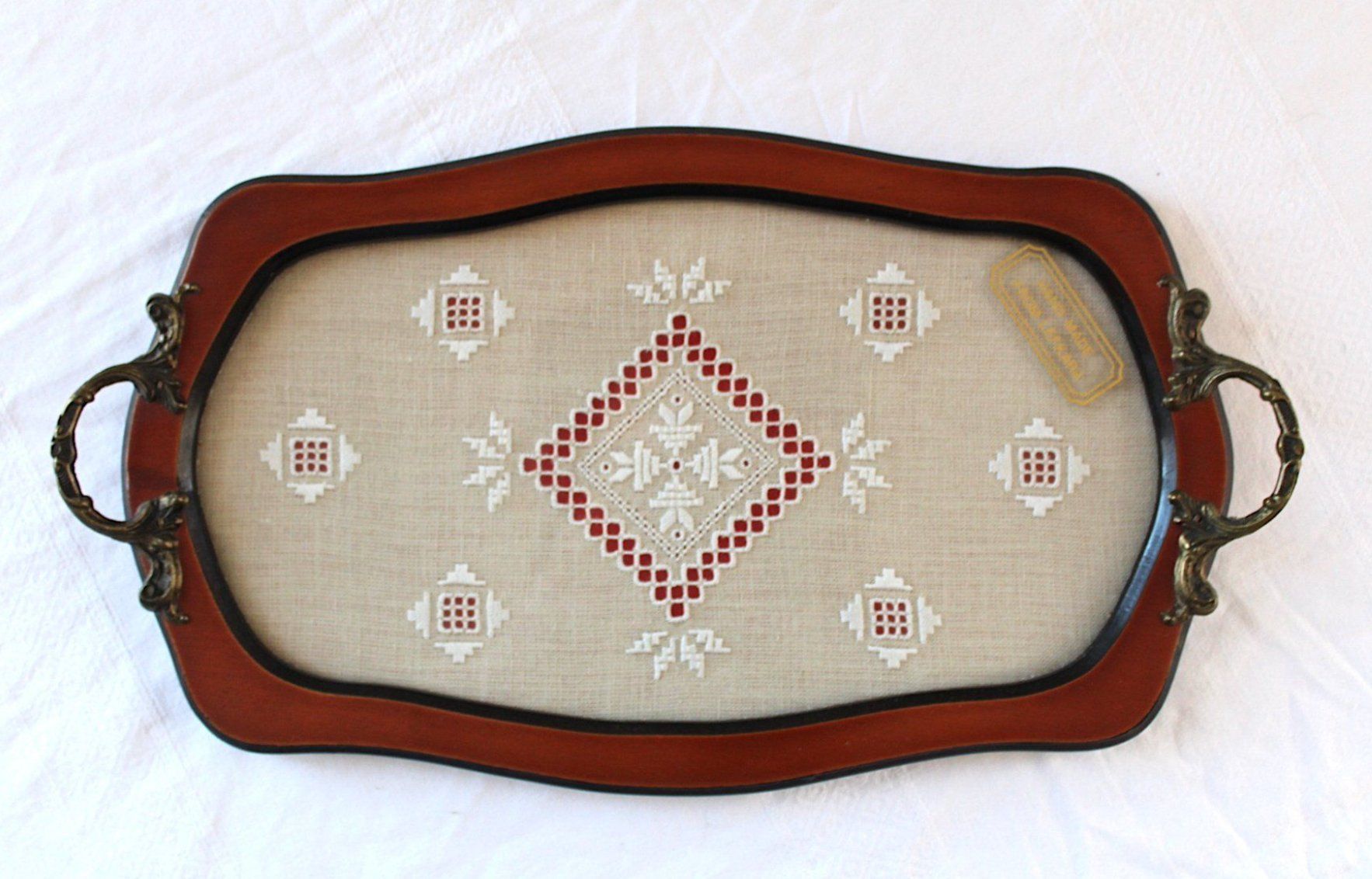 Piatti di portata: Vintage Handmade Serviertablett Lefkara -Zypern – Usato da Locarno venduto da fripui 2