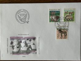1995 AUSGABETAG-Marken "Haustiere": Gänse + Schafe + Esel 👌