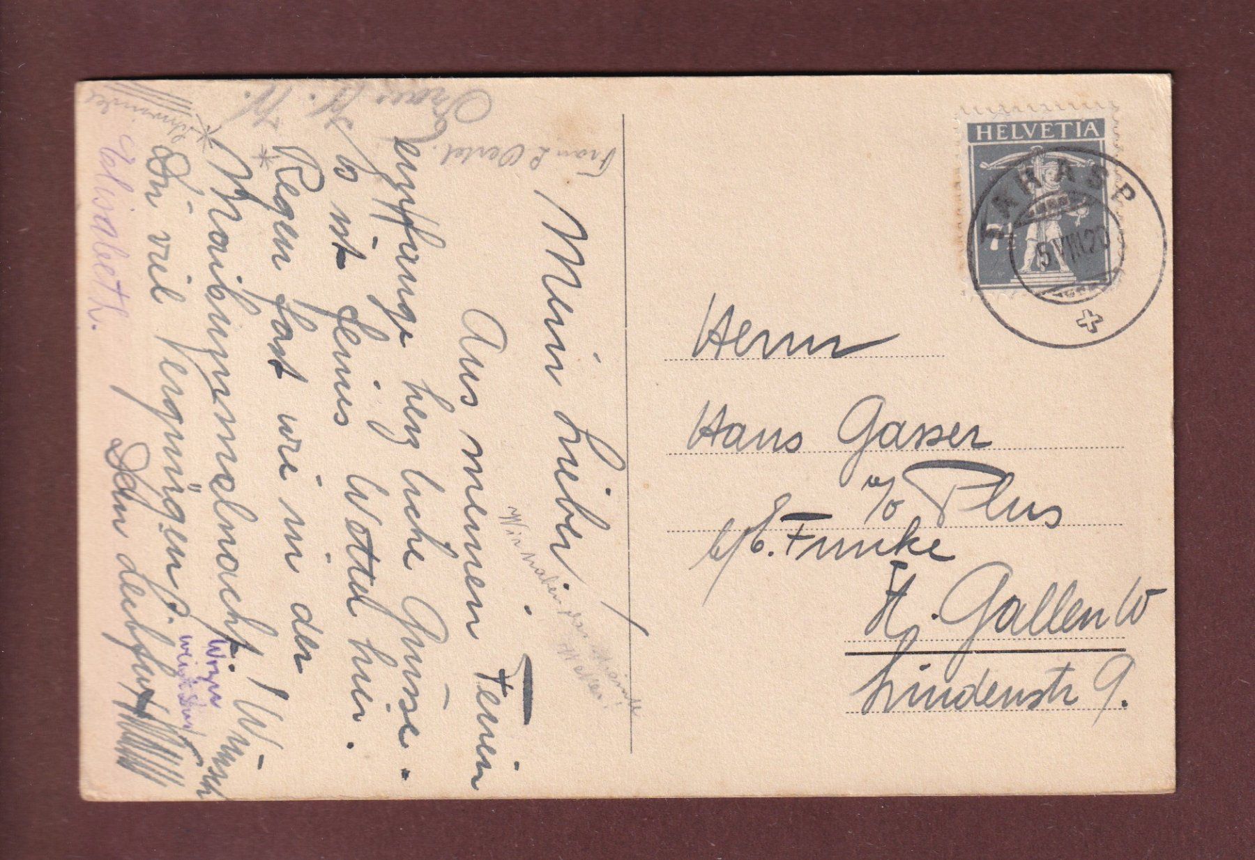 Cartoline postali: SCHLOSS TARASP - 1920 – Usato da Pully venduto da nicecards 1