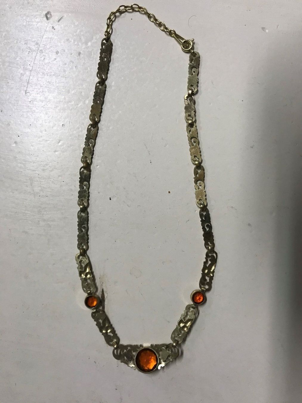 Catenine: Art Deco Collier Gold Doublé Citrine – Usato da Gränichen venduto da boernies01 2
