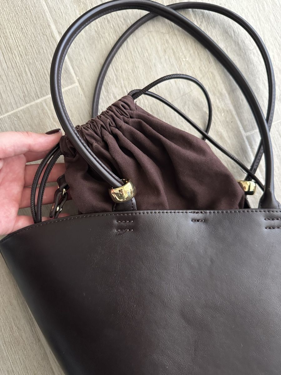 Mango Taschen für Damen: MANGO BROWN BAG WITH DRAWSTRING POUCH – Neu (gemäss Beschreibung) aus Ascona von effenne 1
