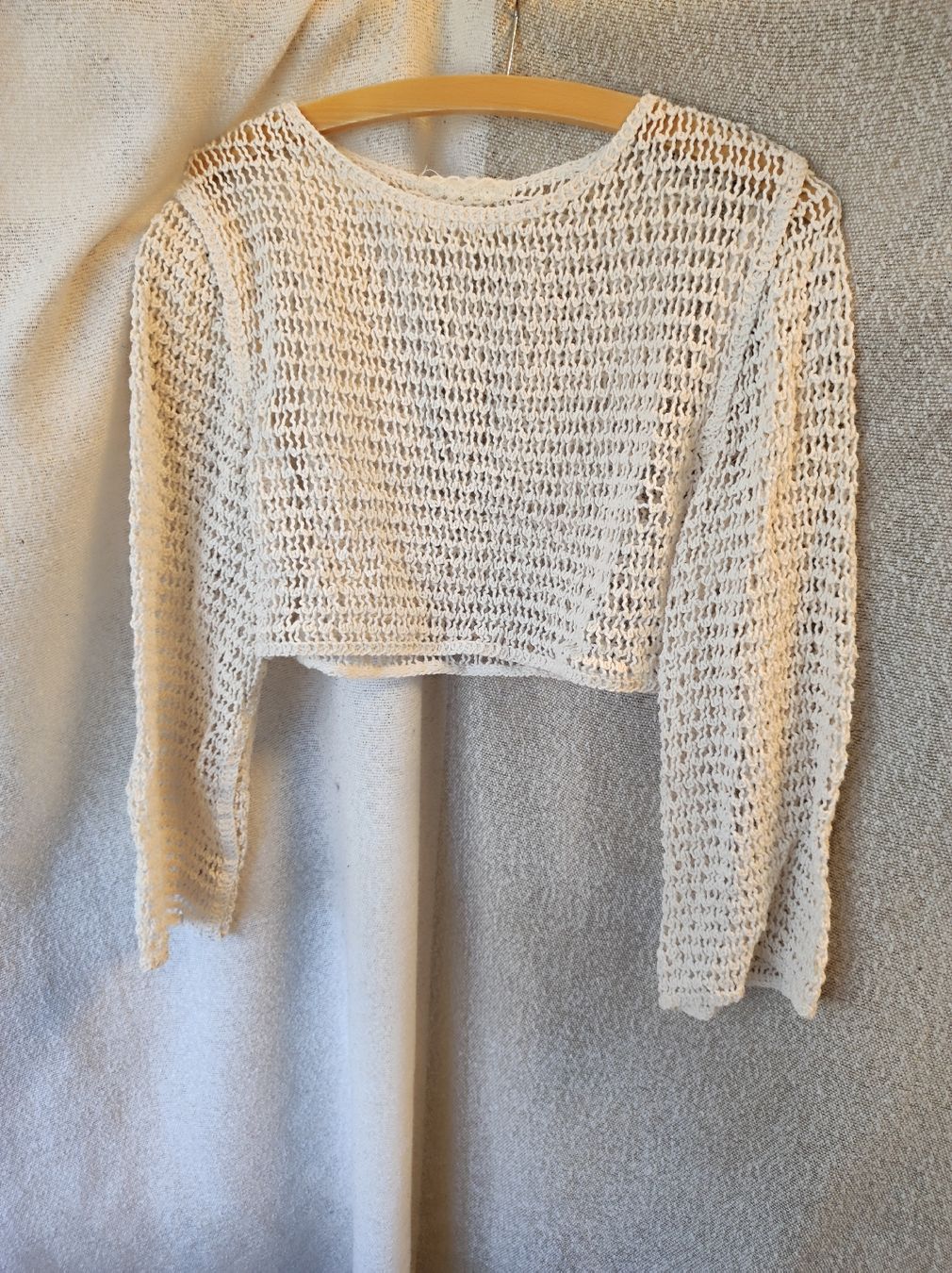 Boléros: Netzpullover crop/ bauchfrei weiss – D'occasion à Arni AG par Rosen11 1