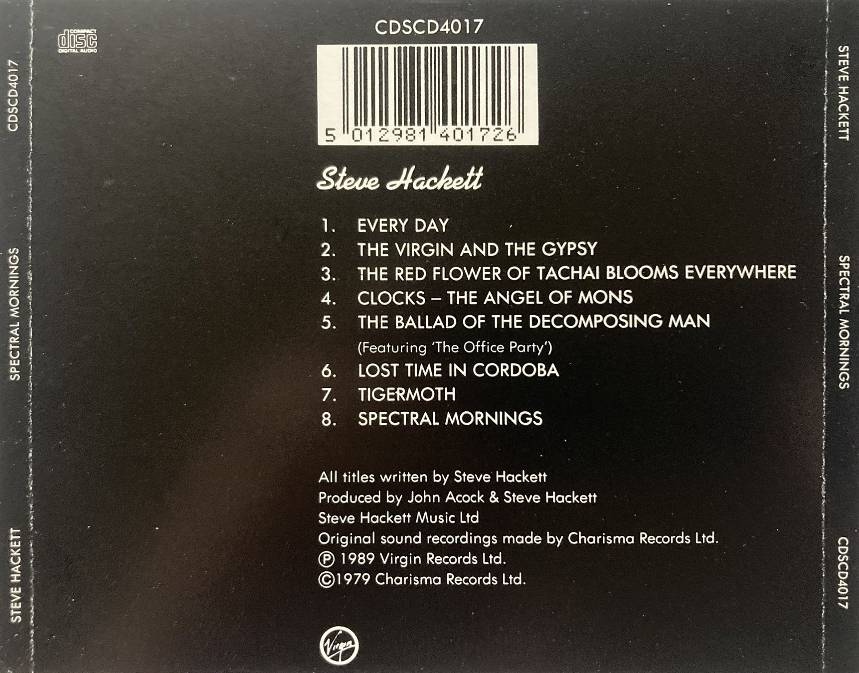 CD: GENESIS / STEVE HACKETT / SPECTRAL MORNINGS – Usato da Bottens venduto da hotter-than-hell 1