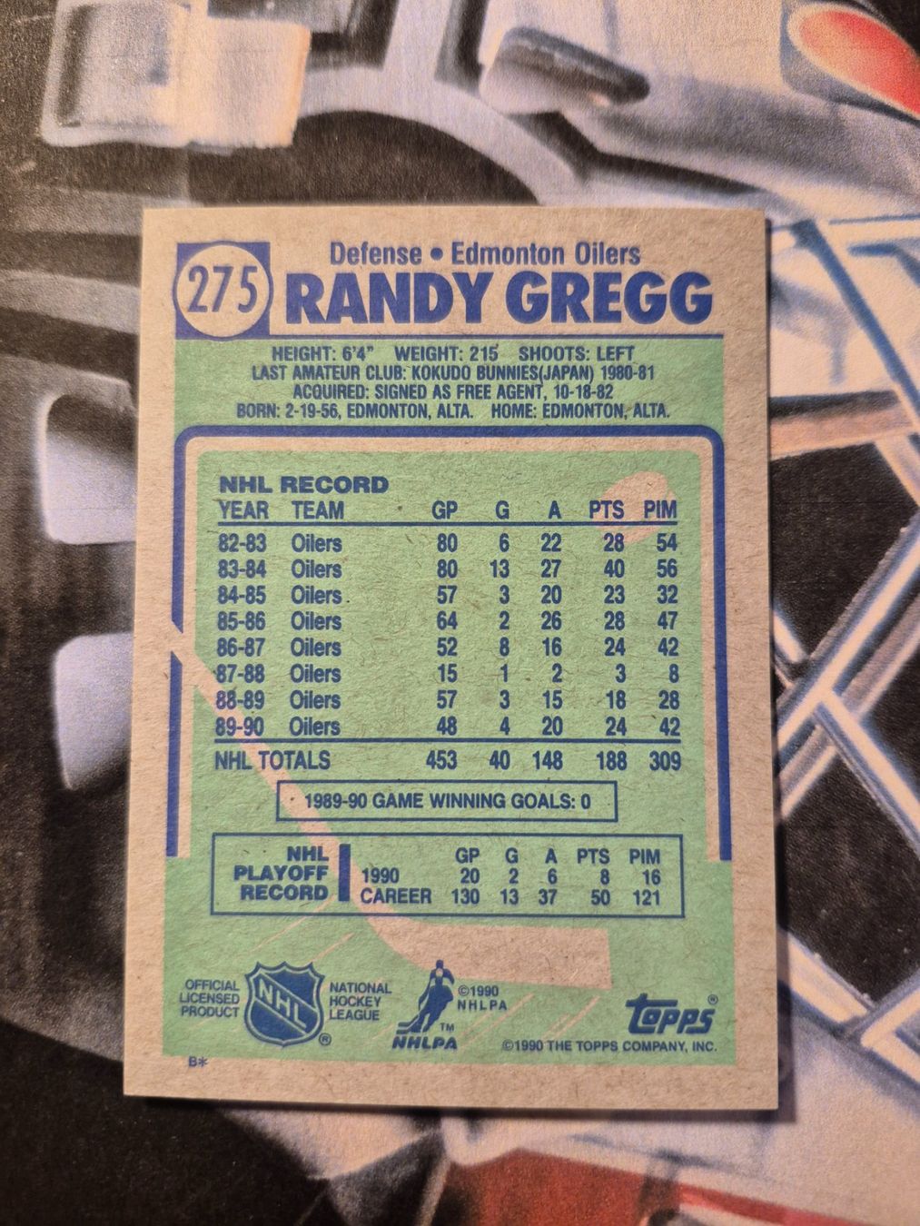Topps Carte collezionabili: NHL Randy Gregg Edmonton Oilers – Usato da Treiten venduto da Sauber73 1