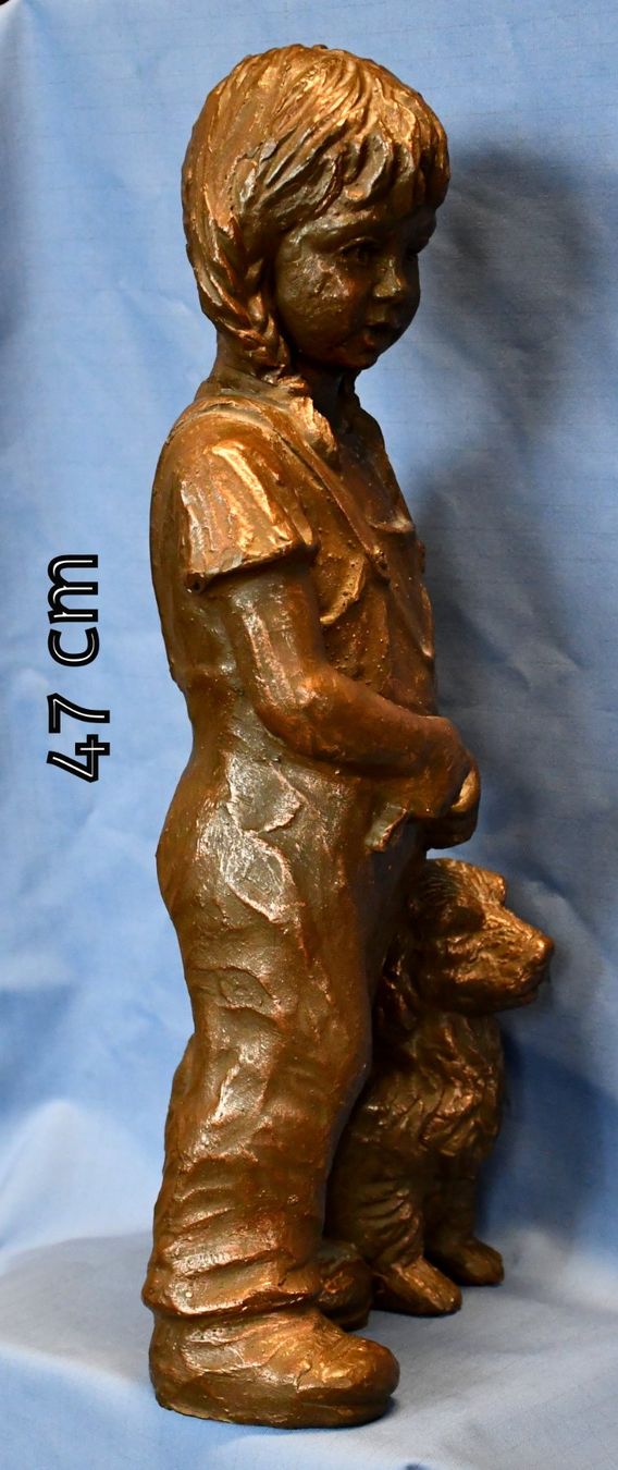 Statuette: Figur Junge mit Hund von Gerrt Kunen – Usato da Rotkreuz venduto da salsanera 5