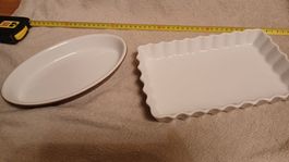 Auflaufformen Set weiss oval und rechteckig gebraucht