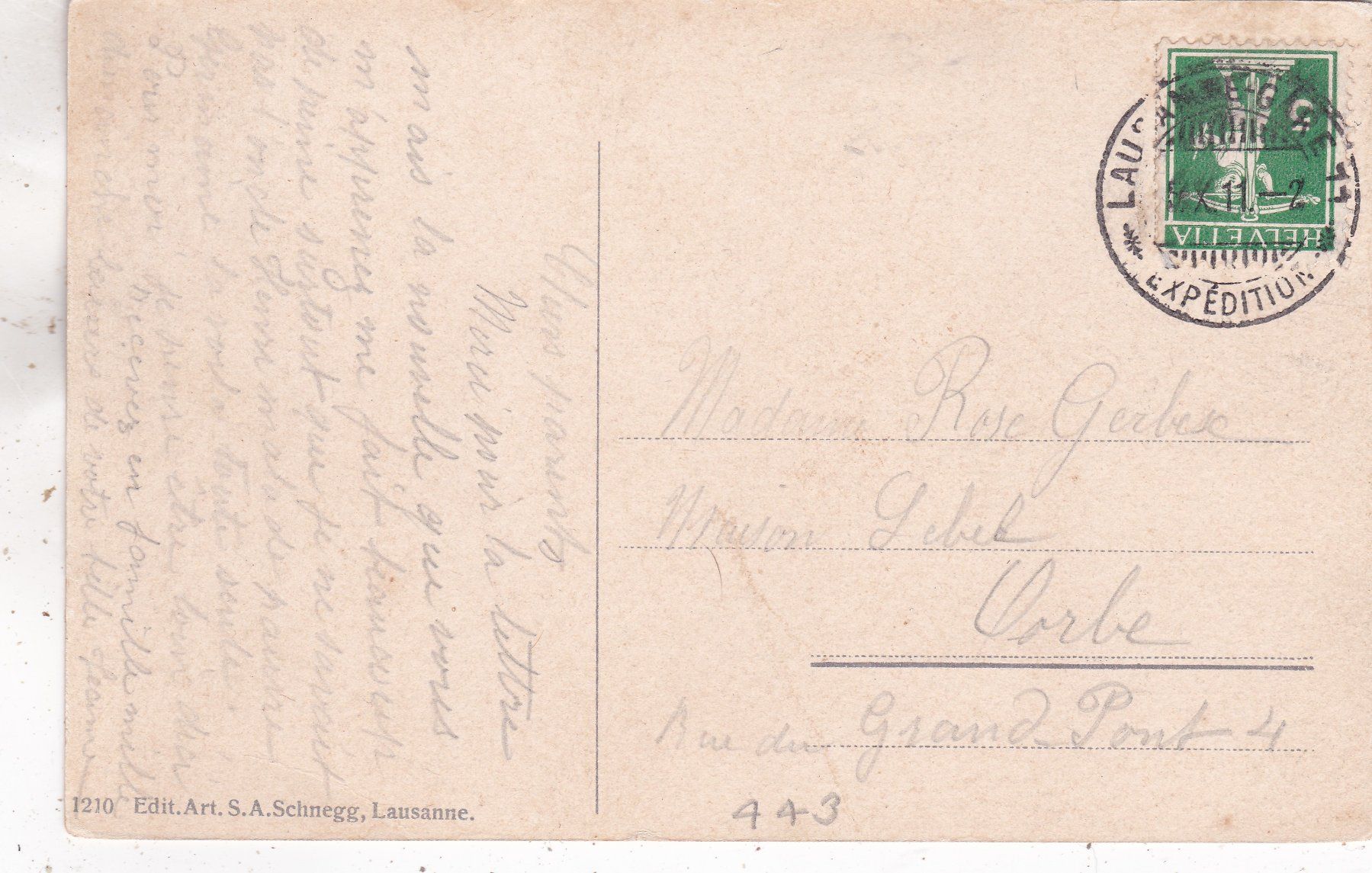 Ansichtskarten: Lausanne l' Université 1911 – Gebraucht aus Herisau von Lisegrat2008 1
