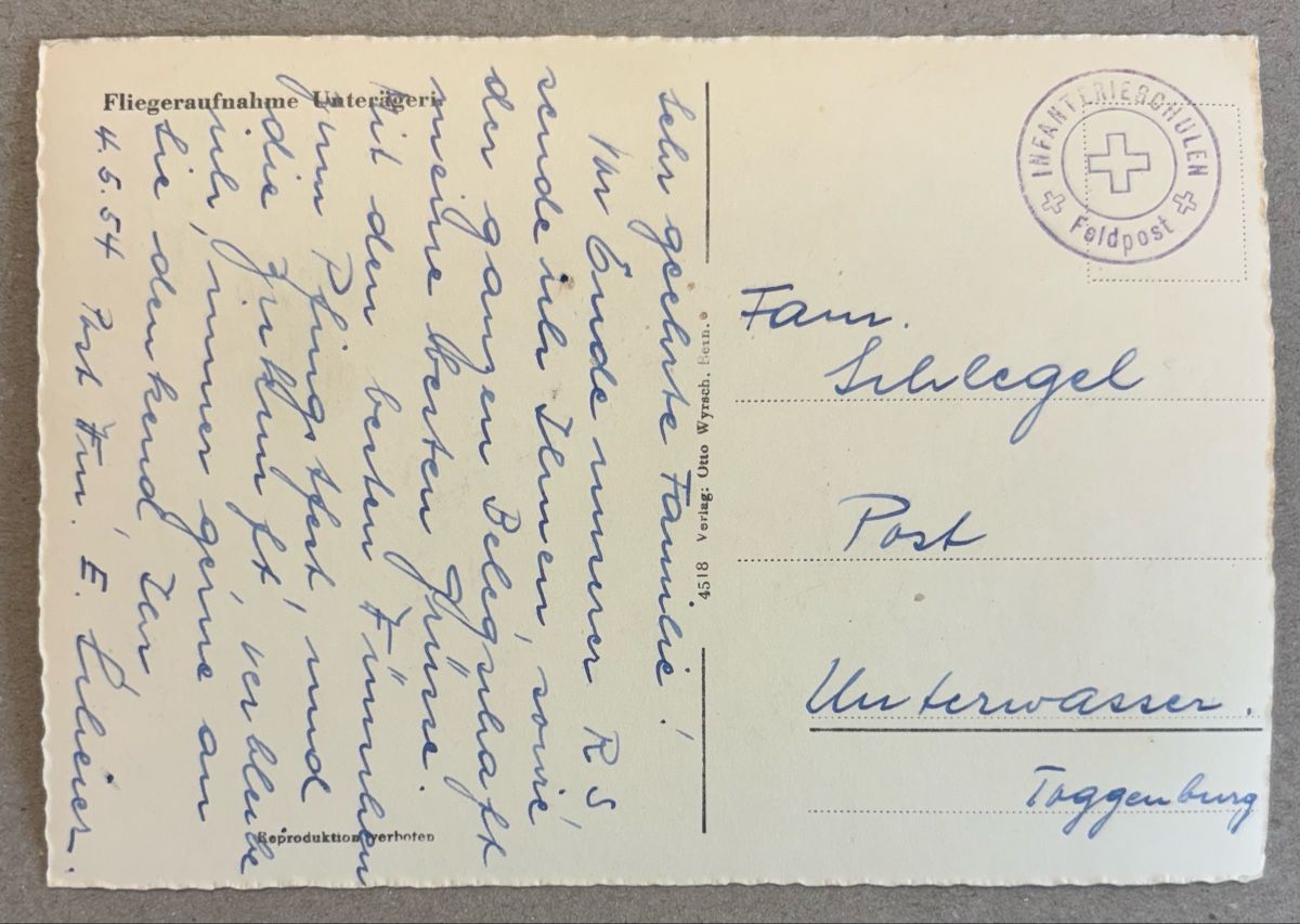 Cartoline postali: Flugaufnahme Unterägeri – Usato da Luzern venduto da Balbel 1