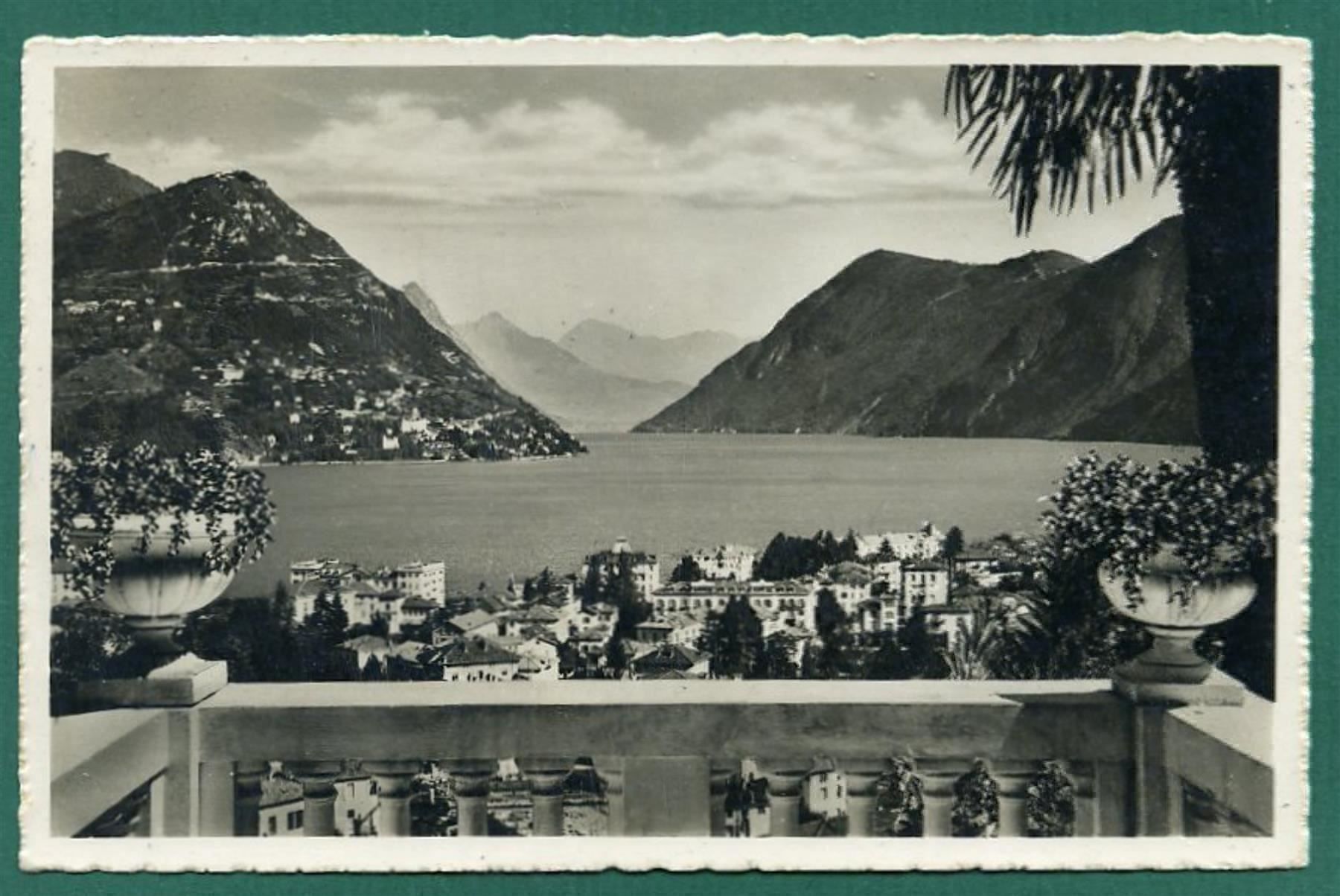 Ansichtskarten: Lugano-Paradiso e Monte Brè, 1947, gelaufen – Gebraucht aus Sargans von Hausi1951