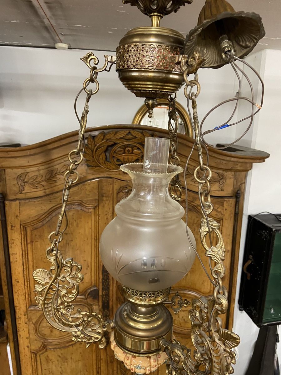 Lampade: Alte Hängelampe Jugendstil Messing – Usato da Dietikon venduto da brocki-eyra 6