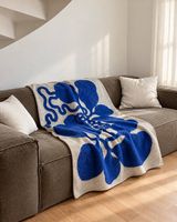 Klippan Decke in Blau/Creme