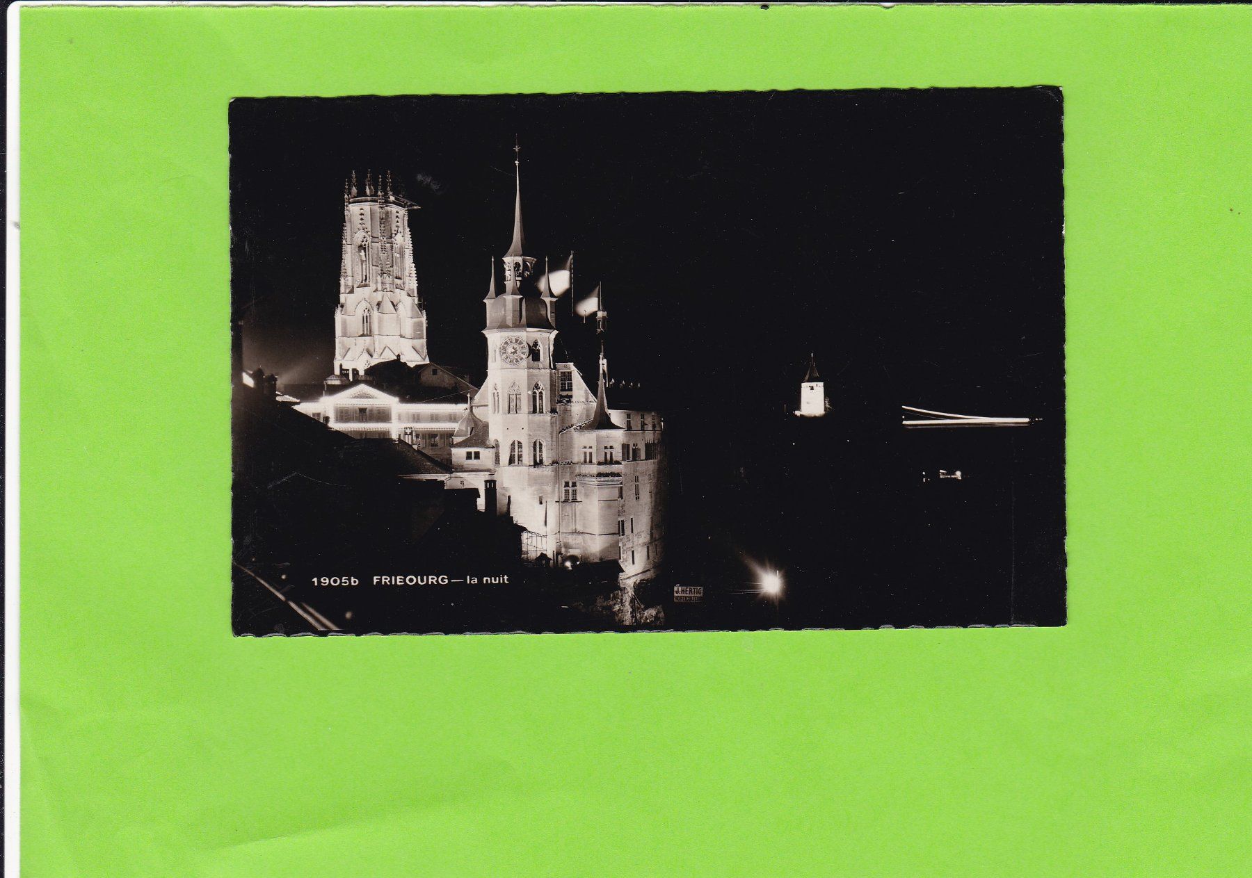 Cartoline postali: Fribourg-la nuit – Usato da St. Peterzell venduto da neckertal