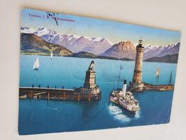 Postkarte 1929 Lindau Hafenausfahrt 15 Pf. Deutsches Reich