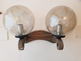 Innenwandlampe doppel Glas gräuliche melierteKugeln