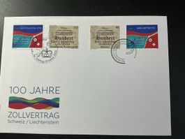 100 Jahre Zollvertrag CH/LI Ersttag 29.03.2023