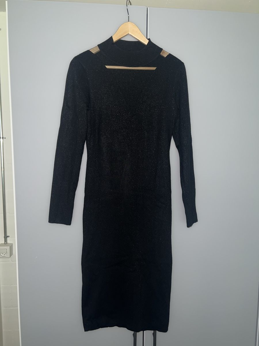 Guess Kleider: Guess Kleid Gr. S Schwarz Glitzer Pulloverkleid Herbst Winte – Gebraucht aus Meilen von mar_28dx
