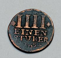 Monnaie ancienne 4 EINEN STUBER 1754 R en cuivre bon état