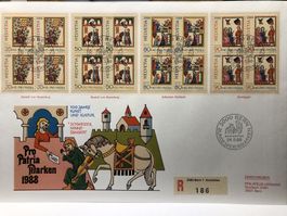 FDC Grossbrief Pro Patria Schweizer Minnesänger 1988 ET