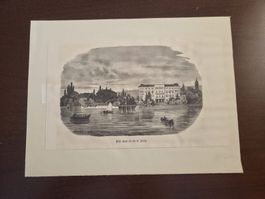 Hotel Baur au Lac Zürich – Holzstich 1877