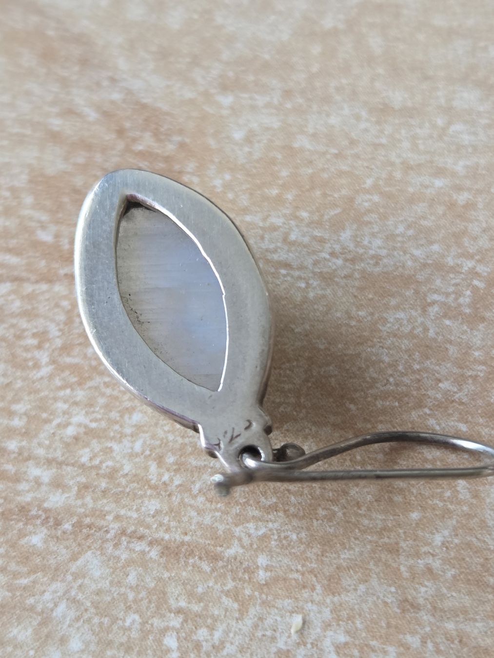Orecchini pendenti & Orecchini a lobo: Mondstein Cabochon 925er Silber Ohrhänger  – Usato da Winterthur venduto da katzen07 5