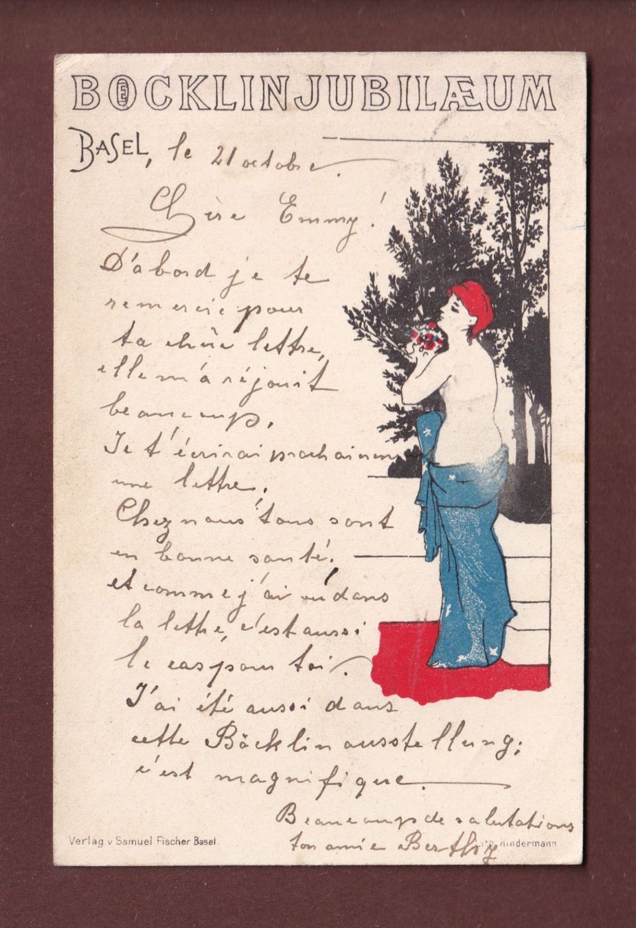 Cartoline postali: BASEL - Böcklinjubiläum - 1897 // Falte // – Usato da Pully venduto da nicecards