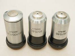 SommerAktion! 3 RMS Carl Zeiss Mikroskop Objektive 20 40 100