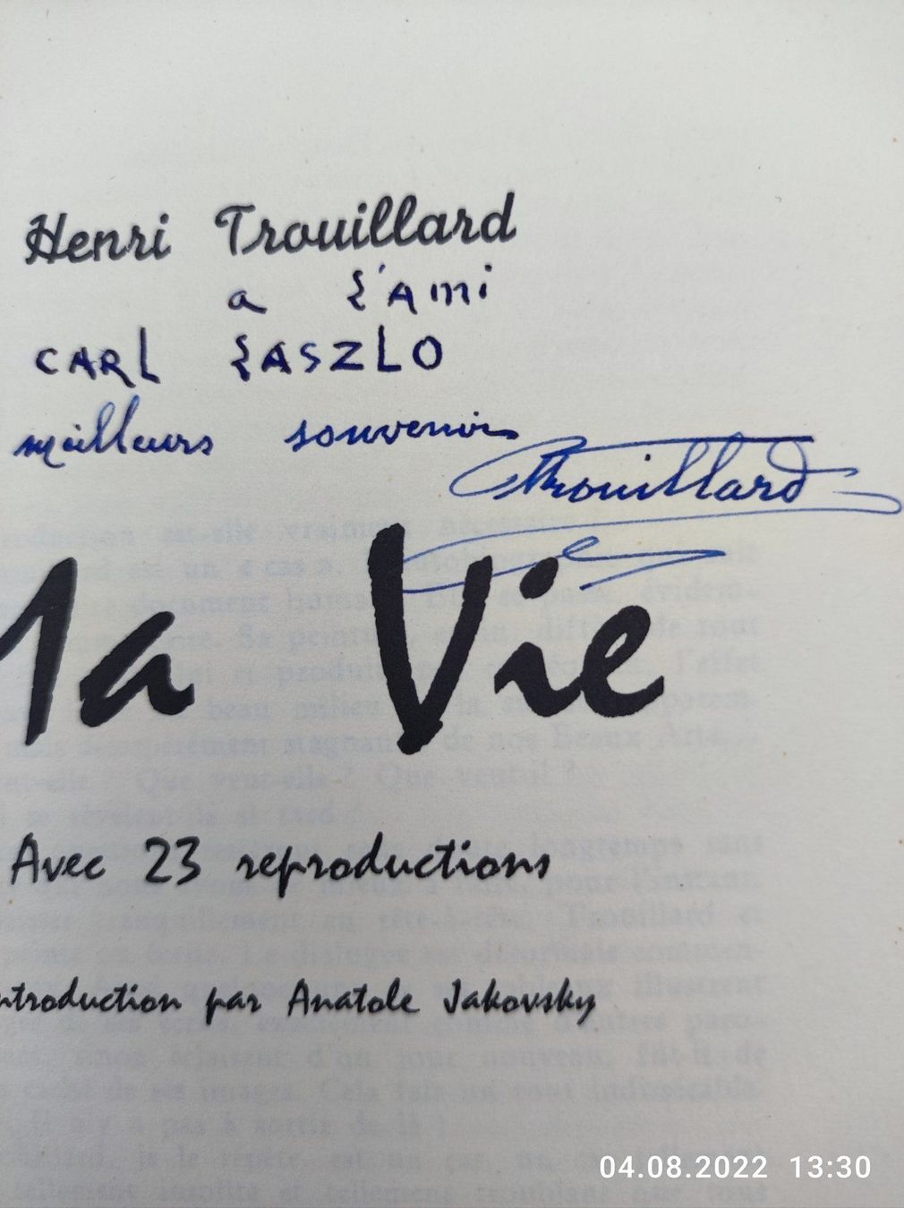 Libri: HENRI TROUILLARD - MA VIE - 1960 – Usato da Goldach venduto da Gaip 2