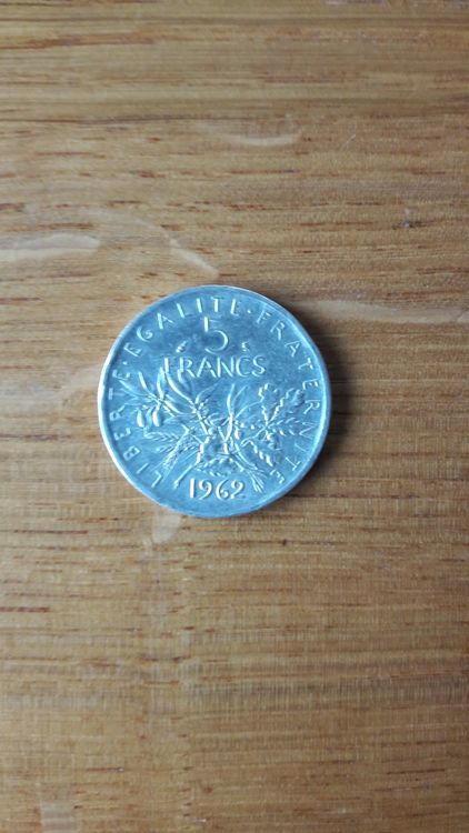 Pièce 5 Francs Semeuse Argent 1962 Qualité SUP – Collection Numismatique Française