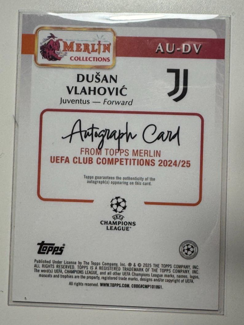 Topps Carte collezionabili: Vlahovic 199/ Auto Topps Merlin Juventus – Nuovo e nell'imballaggio originale da Genève venduto da F-Rex 1