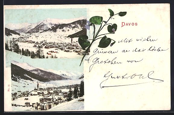 Cartoline postali: Davos, Ortsansichten im Winter aus der V – Usato da Berlin venduto da bartko-reher