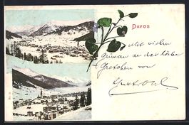 Davos, Ortsansichten im Winter aus der V
