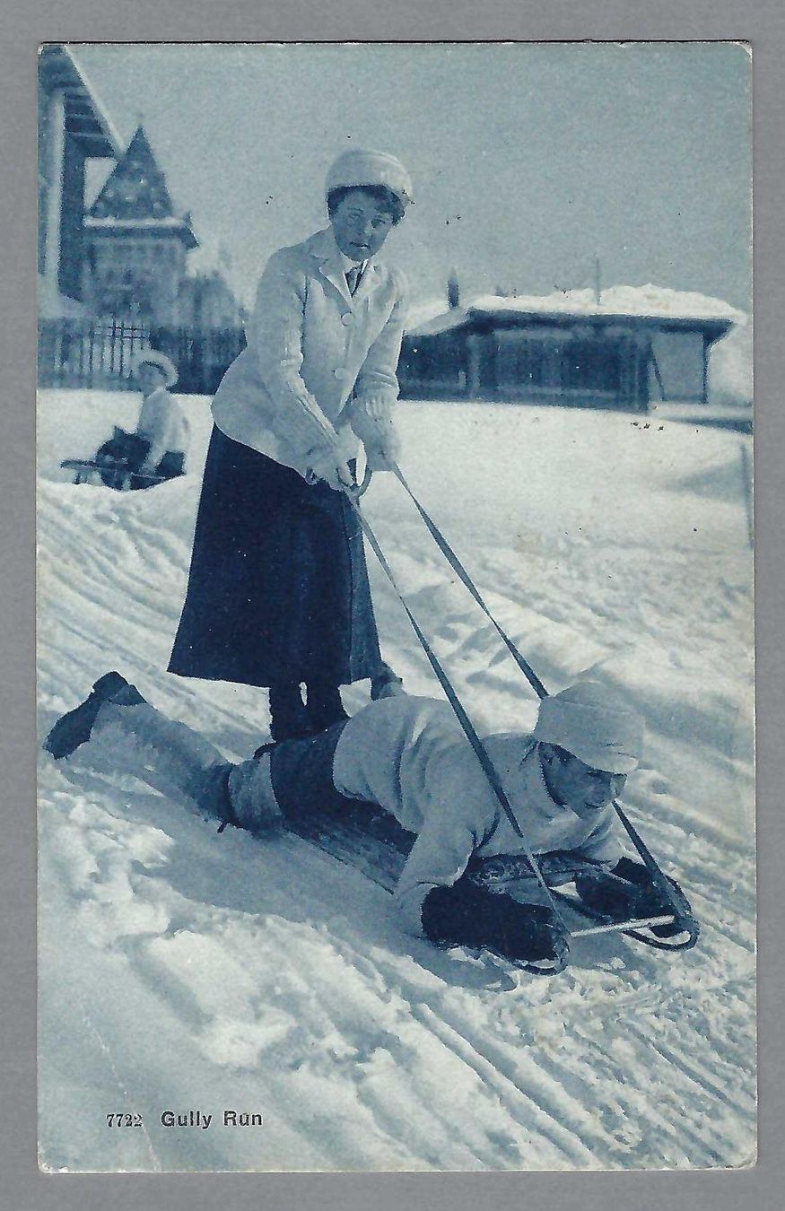 Cartoline postali: GULLY RUN, 0 1909, RÜCKS. 0 ST. MORITZ – Usato da Pura venduto da ulisse1957
