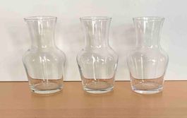 Drei kleine Glasvasen Klarglas 3er Set