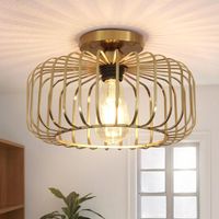 Vintage Deckenlampe Metall Gold E27