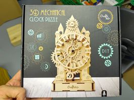 3D Mechanical Clock Puzzle Lasercut Holz-Modell - wie Ugears