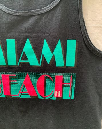 T-shirt débardeur vintage Miami Beach FRUIT OF THE LOOM t.S
