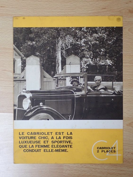 Citroen C4 Cabriolet 2 Places - Prospekt ca 1930 - V017 (Gebraucht) in ...