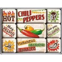 9-tlg Magnet-Set - CHILI PEPPERS