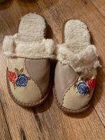 Lammfell Pantoffeln Schlappen Schuhe 40 Stickerei Finken
