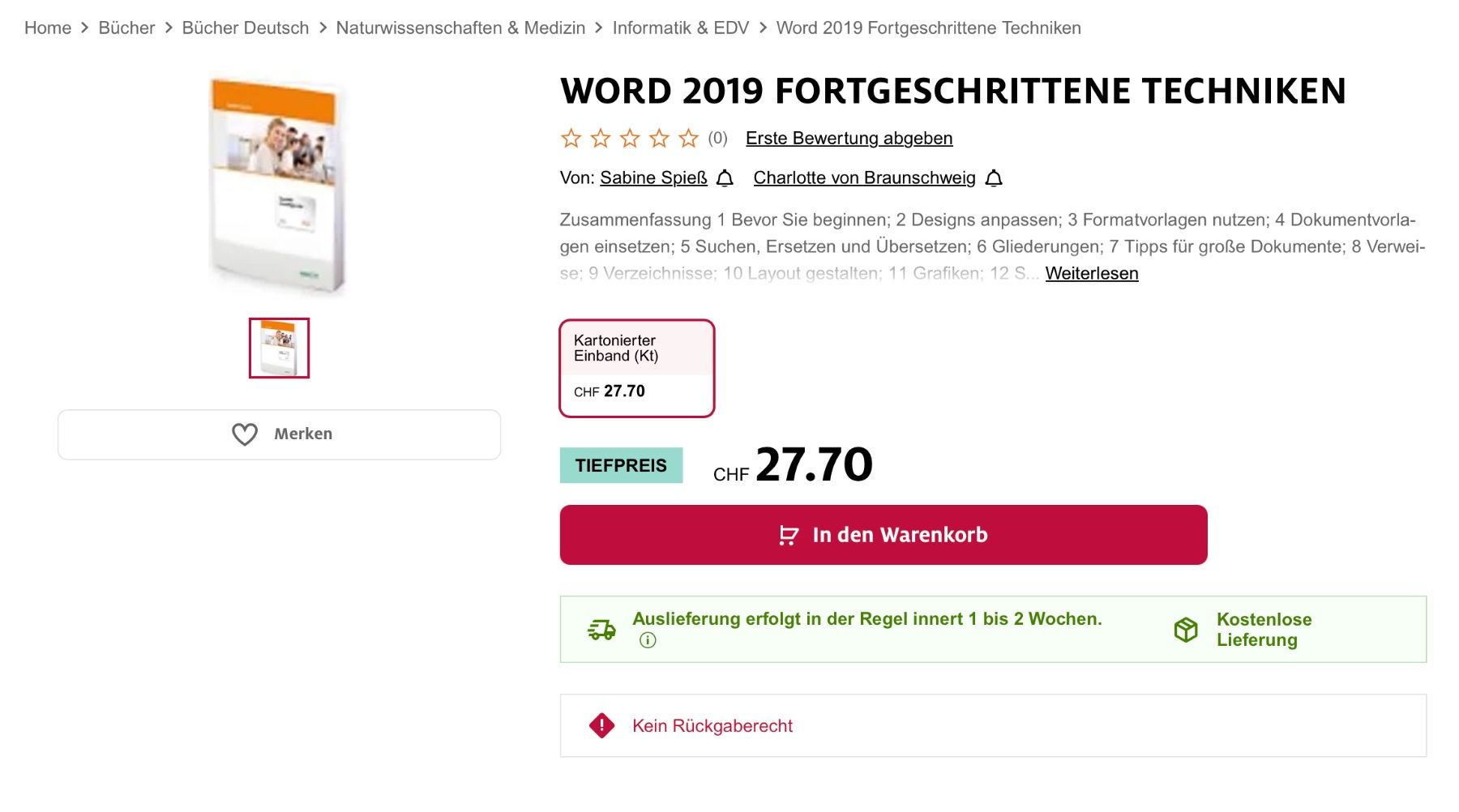 Bücher: Word 2019 Fortgeschrittene Techniken, Herdt – Neu und originalverpackt aus Heerbrugg von R.St27 2