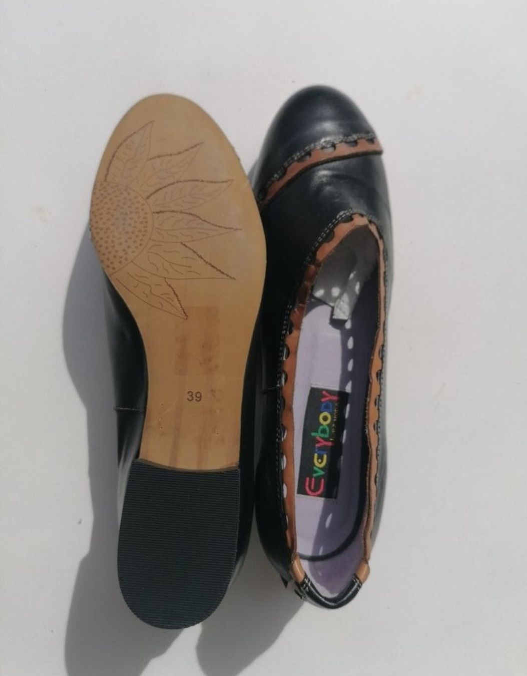 Damenschuhe: NEUE schwarz / braune ECHTE Lederballerinas / Gr. 39 – Neu und originalverpackt aus Susten von DL1989 2