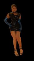 Latex Minikleid Schwarz mit Zip - Gr. M