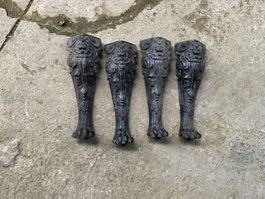 4x Antike Löwenfüsse aus Gusseisen, Top Zustand!