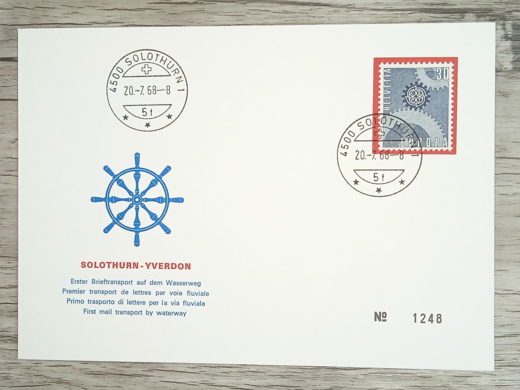 Tutti i francobolli: TR17 Enveloppe + Timbre Suisse 1968 – Usato da Cousset venduto da Patrick_Collections