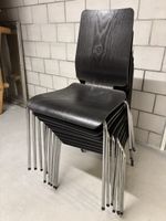  Holzstühle schwarz Metallgestell, gebraucht